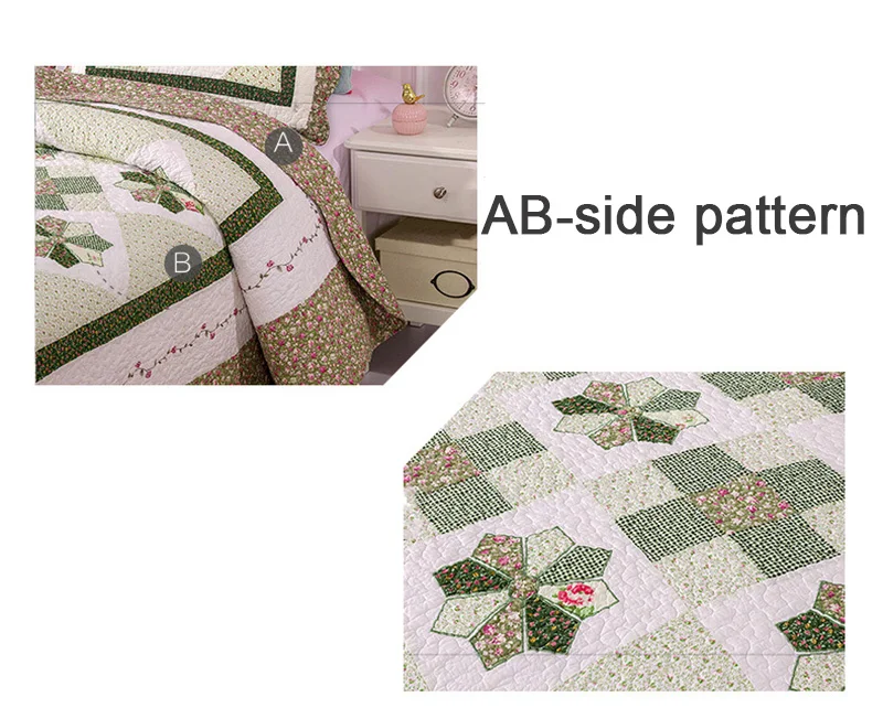 Комплект постельного белья с аппликацией CHAUSUB хлопковое стеганое покрывало