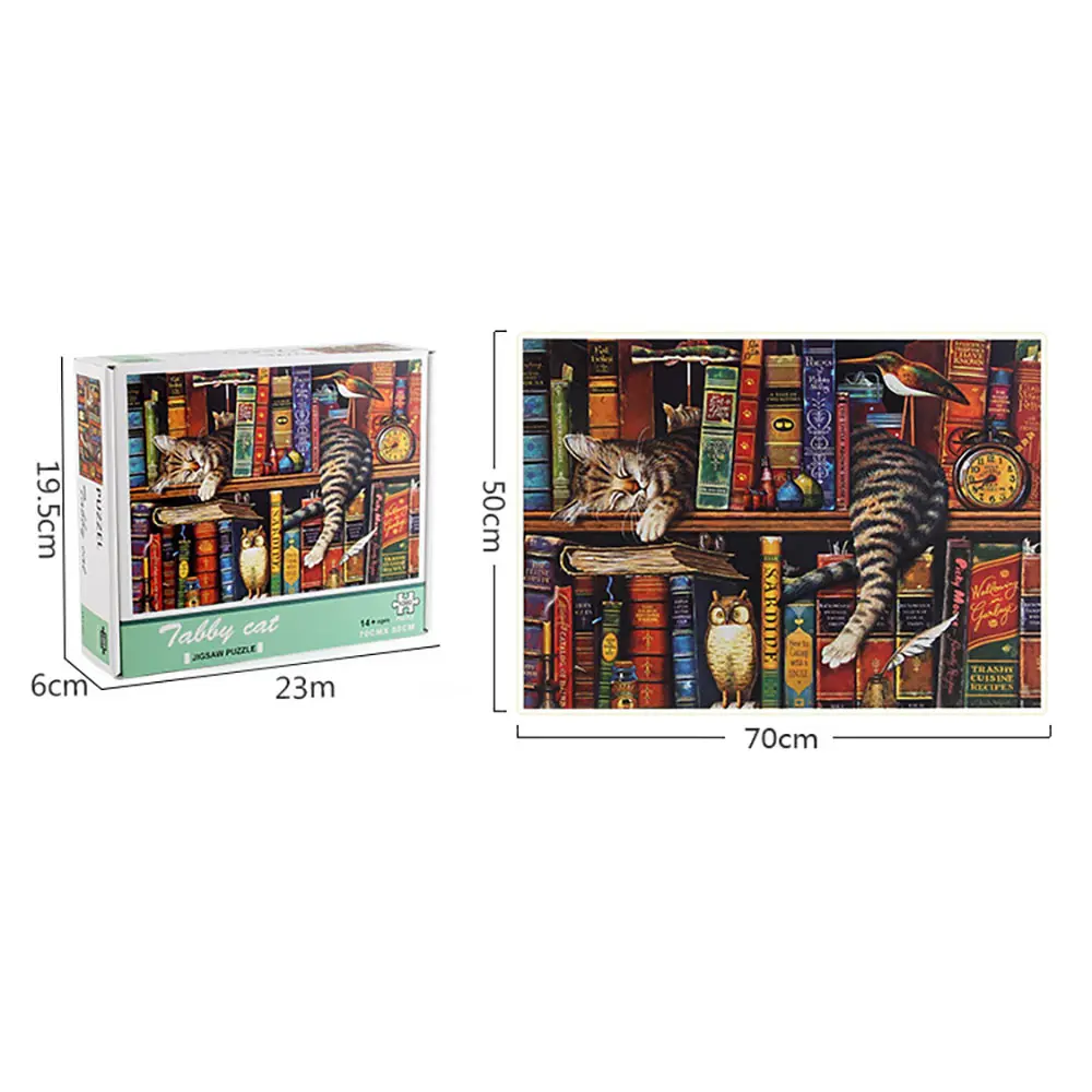 

1000 Pieces Educational Toys Puzzles Lazy Cat Jigsaw Adult Jigsaw Puzzle Educational Decompression Puzzle For Adults Kids Puzzle