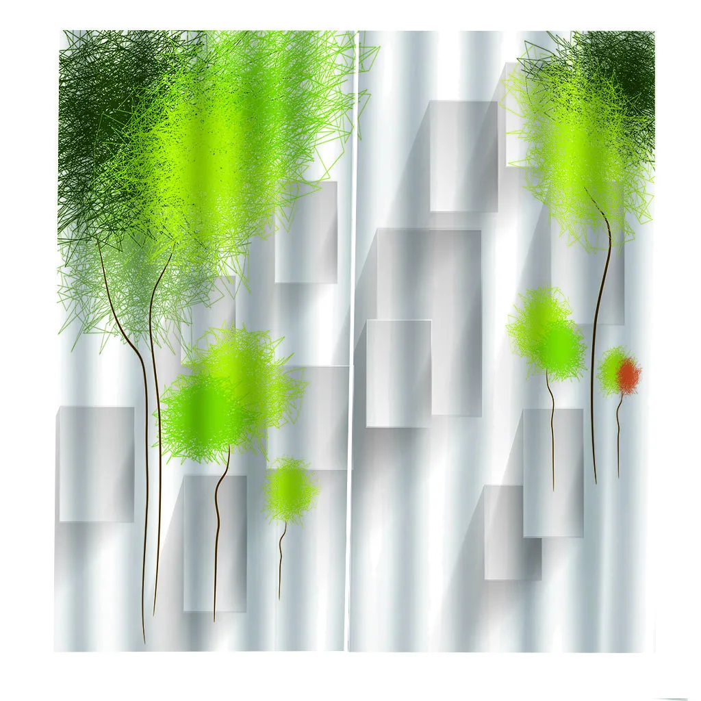 

stereoscopic curtains Luxury Blackout 3D Window Curtains For Living Room Bedroom green Dandelion curtains