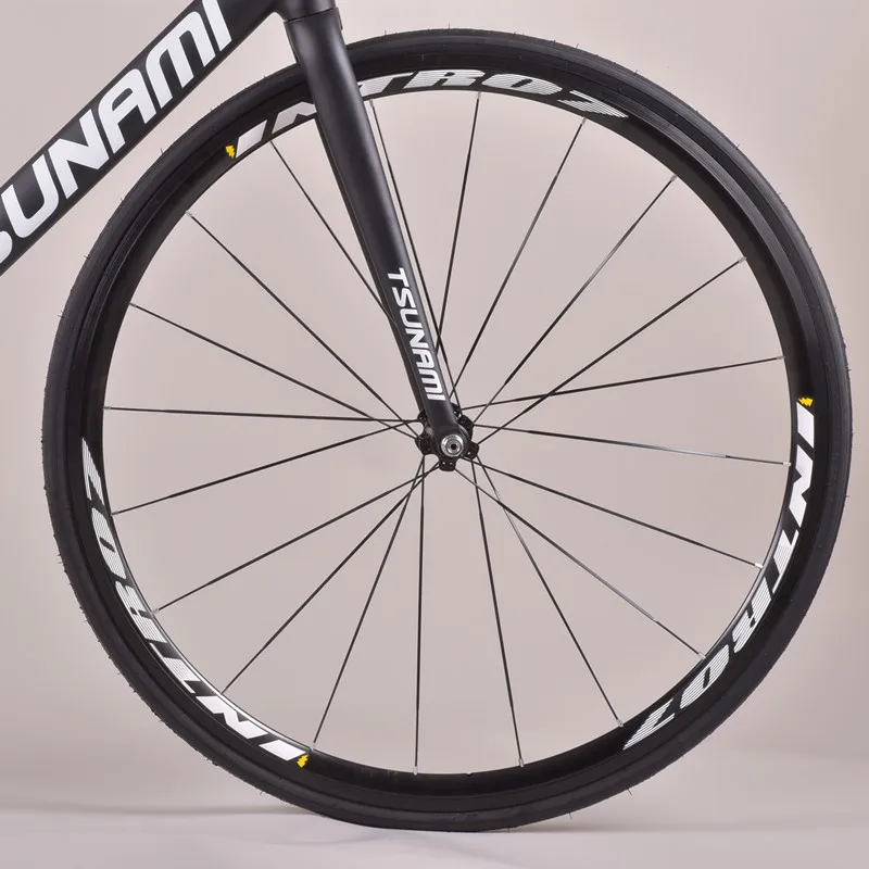 TSUNAMI SNM100 Fixie Bike 49/52/55/58CM Single Speed 700C Fixed Gear Bicycle Aluminium Alloy Frameset With Flat Spokes Wheelsets |
