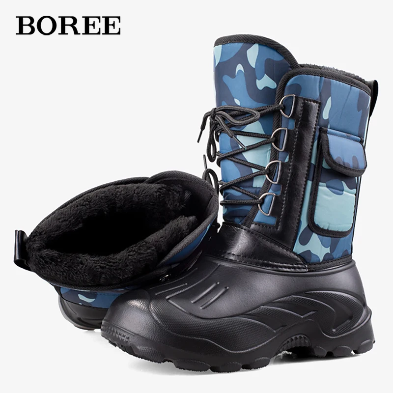 

Men Winter Boots Warm Waterproof Snow Boots Outdoor Camouflage Sneakers For Fishing Work Shoes Men Non-slip Platform Hiking Boot