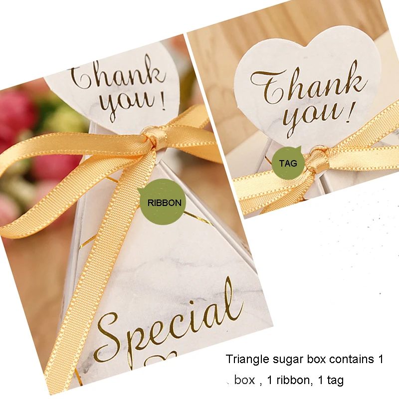 Коробка для конфет треугольная пирамида и свадебные сувениры подарочные коробки