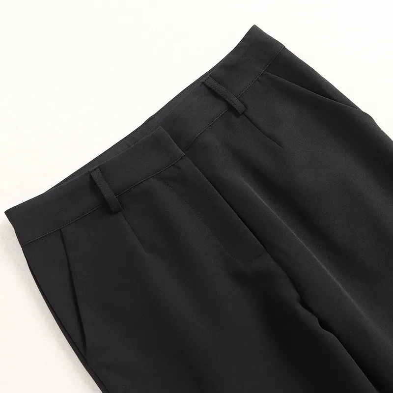 

High Quality Fashion Autumn Women Suit 2020 New Long Sleeve Stand Neck Lace Patchwork Blouse and Pants 2 Piece Clothing Sets