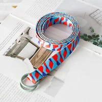 childrens canvas belt men women color ring cute cartoon student personality decoration stage performance belt birthday gift