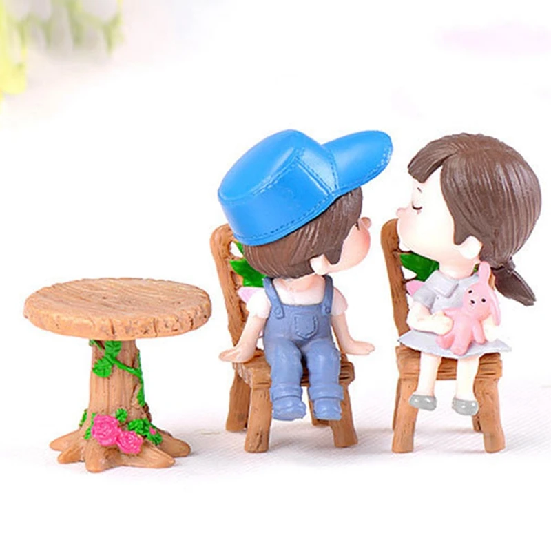 

Mini Home furniture Table and Chair Fairy Garden Miniatures Terrarium Figurines Doll House Decor Doll House Accessories