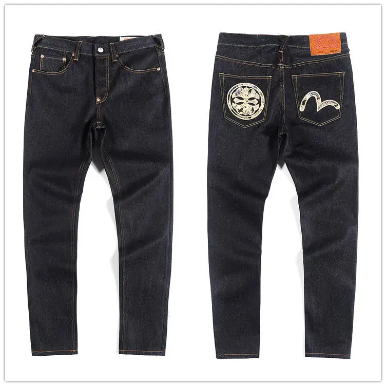 Evisu, новинка, повседневные, мужские, дышащие, высокое качество, джинсы, теплые, мужские, бренд, вышивка, прямые, с принтом, мужские брюки, четыре сезона