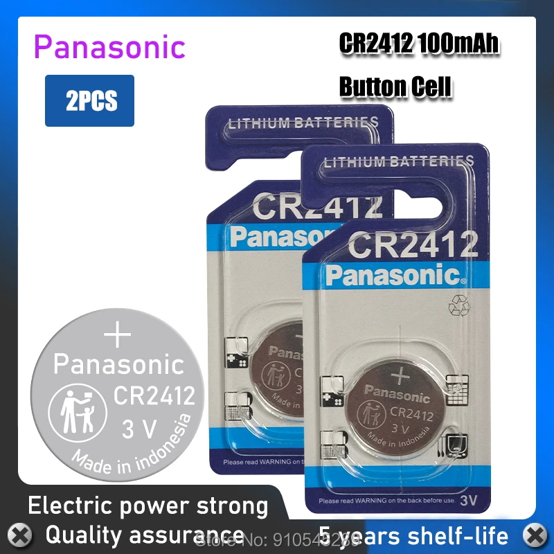 2 шт./лот 100% оригинальный новый литиевый аккумулятор для Panasonic CR2412 3 В брелок