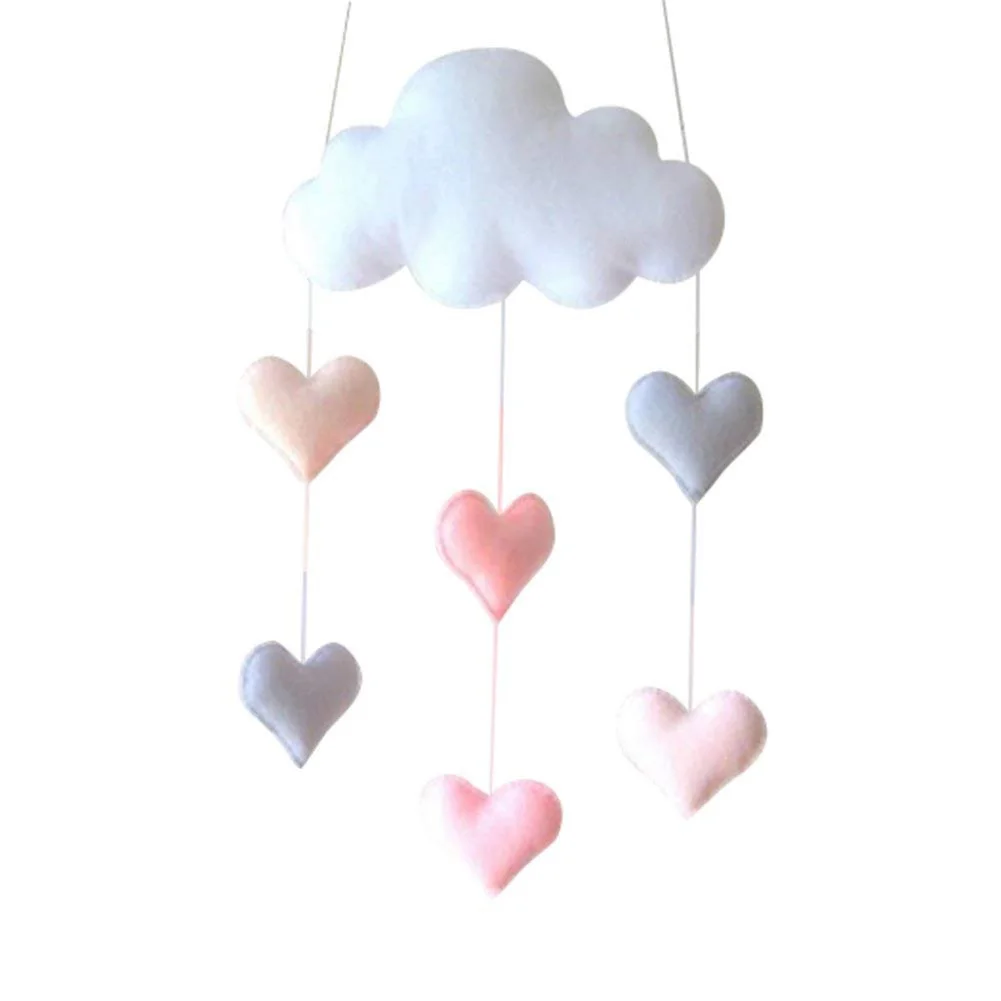 

Cloud Loving Heart Gift Baby Pendant Children Bedroom Felt Home Decor Mobile Hanging Ceiling