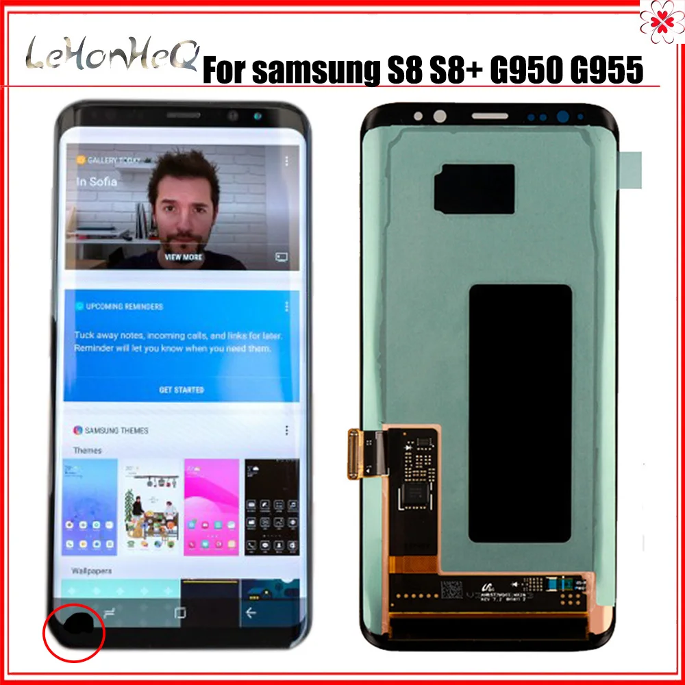 Оригинальный ЖК дисплей для Samsung Galaxy S8 plus G950 G950F G955fd G955F G955 с мертвыми пикселями