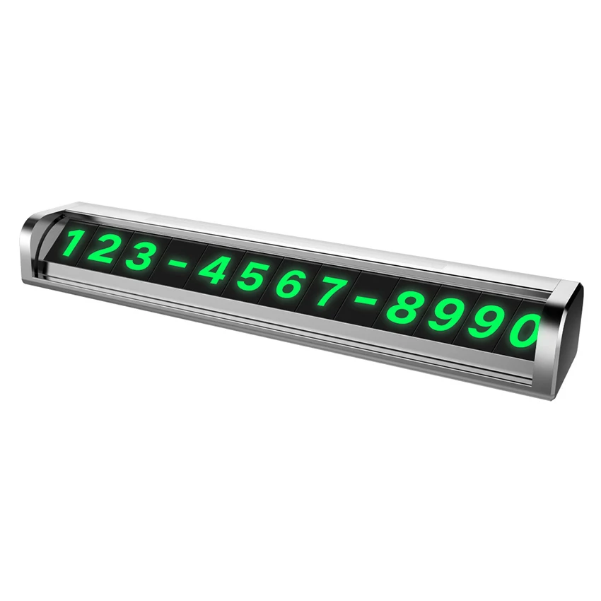 

Sticky Numbered Labels 0 to 9 Self Adhesive Luminous Number Stickers Metal Bar Phone Number Combination Display for Car Parking