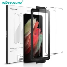 2PCS Full Cover Screen Protector NILLKIN For Samsung Galaxy S21 Ultra Full Glue Screen Protector For Note 20 Ultra With tools