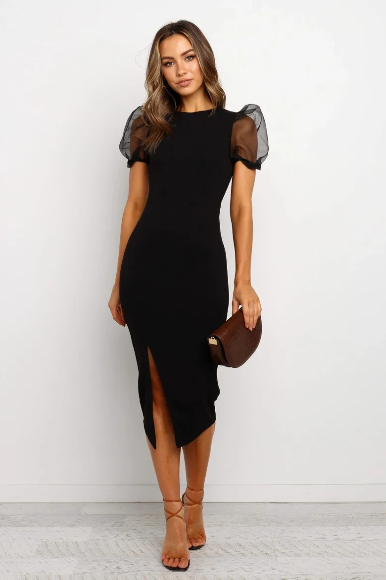 

dress for women Lace Vintage Mesh Patchwork Short Sheath dress party dress mid-calf