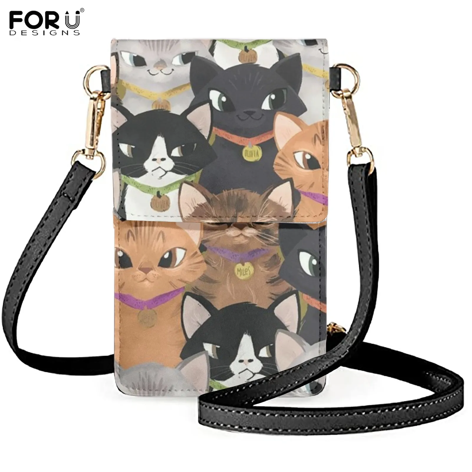 

Женский кожаный водонепроницаемый чехол для телефона с рисунком кошки