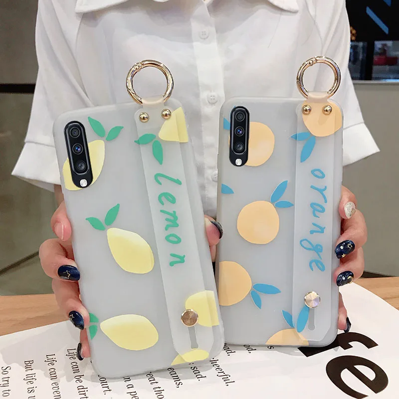 Чехол с ремешком на запястье для Samsung Galaxy Note 10 8 9 plus силиконовый чехол A70 A50 A40 A10 A30 S9