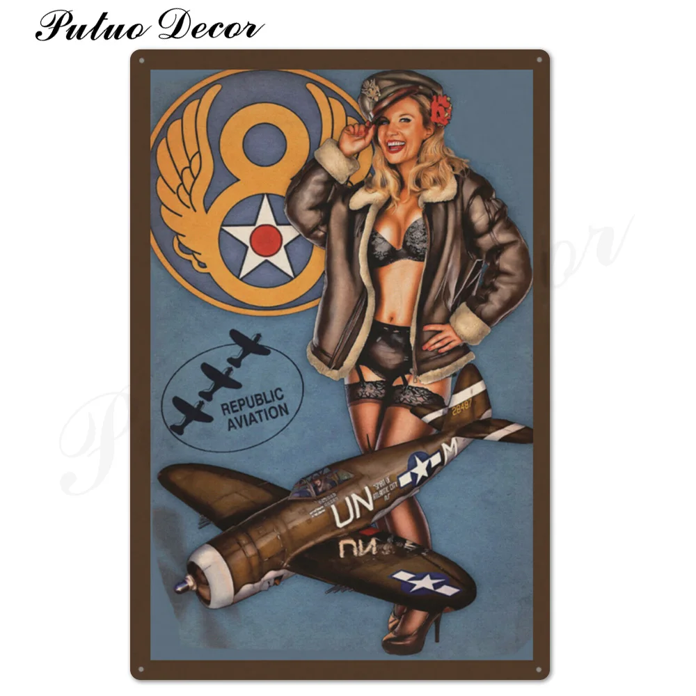 TH3462 Pin Up Girl Оловянная табличка металлическая винтажная Сексуальная металлическая вывеска Настенный декор для бара паба клуба человек пещера значки в стиле ретро металлическая живопись - Цвет: TH3462