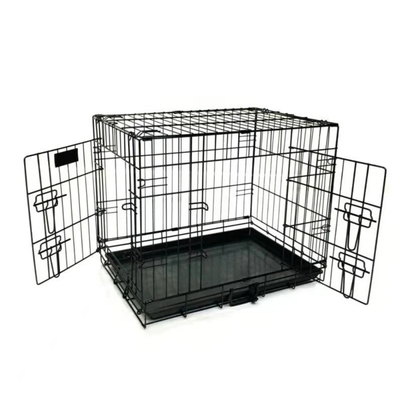 

36"/42"/48" Pet Kennel Cat Dog Folding Steel Crate Animal Playpen Wire Metal Pet House Home With Two doors Cage New Style