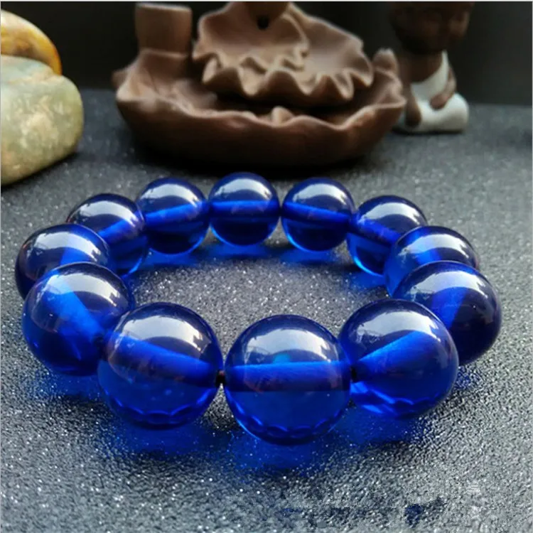 Браслет с натуральным синим буддой мужской и женский браслет из амбалтийского