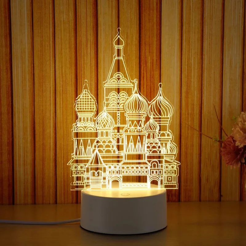 Подарок сенсорный настольный светодиодный светильник 3D светодиодный светильник Лава акриловая Иллюзия комната атмосферное освещение Домашнее освещение настольные лампы