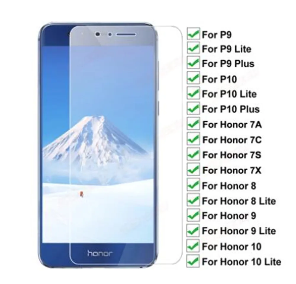 

Защитное стекло для Huawei P10 Plus P9 Lite 2017, закаленное защитное стекло для Honor 8, 9, 10 Lite, 7A, 7C, 7S, 7X, стеклянная пленка