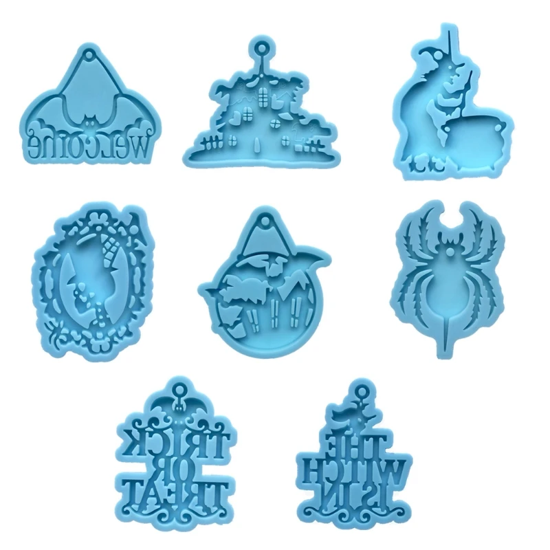 

Shiny Halloween Witch Keychain Silicone Epoxy Resin Mold DIY Keychain Pendant Jewelry for Luggage Tags Bag Accessories
