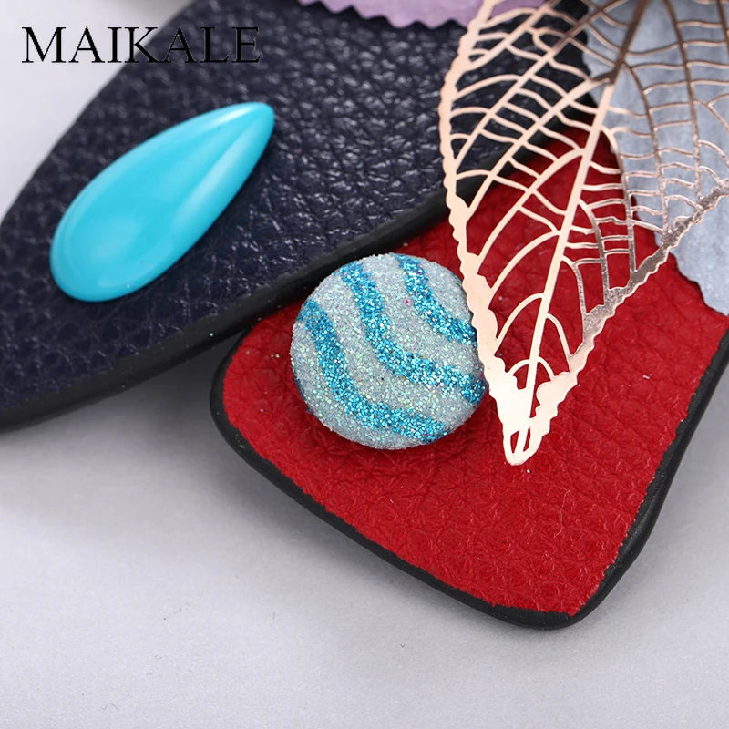 Женская тканевая брошь цветок MAIKALE ажурная кожаная в форме листа рубашка корсаж