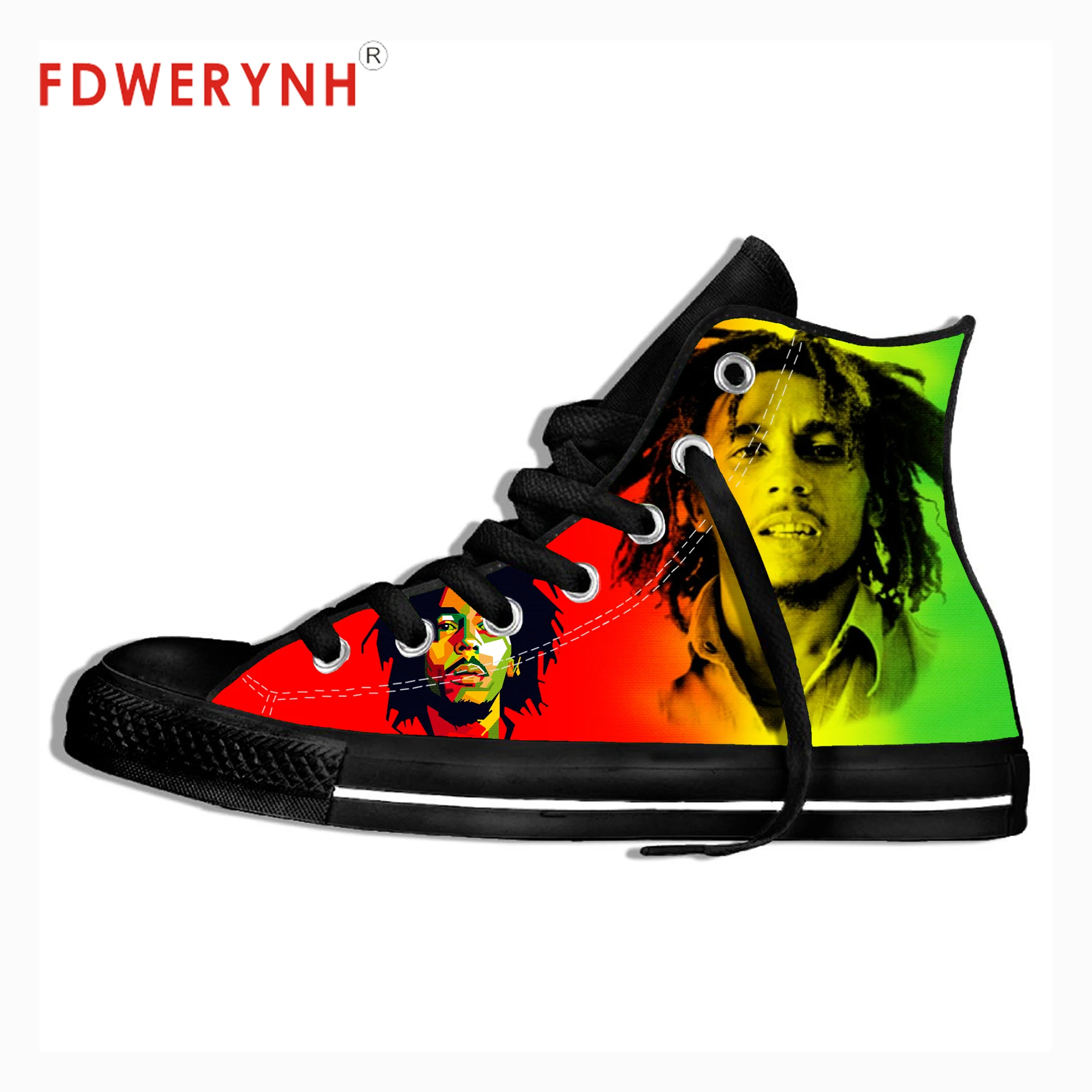 Мужская повседневная обувь; Цвет Черный; Vulcanize Eggae Star Bob Marley 3D; Zapatos De Hombre; модная крутая уличная дышащая брендовая парусиновая обувь