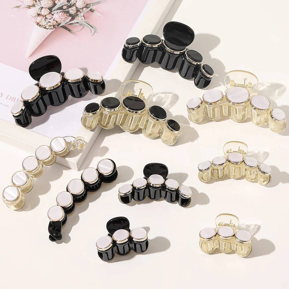 

Fashion Elegant Marble Hair Claws Acrylic Hair Clips Geometry Simple Hairpins Ponytail Clip Crabs Hair Accessories for Women