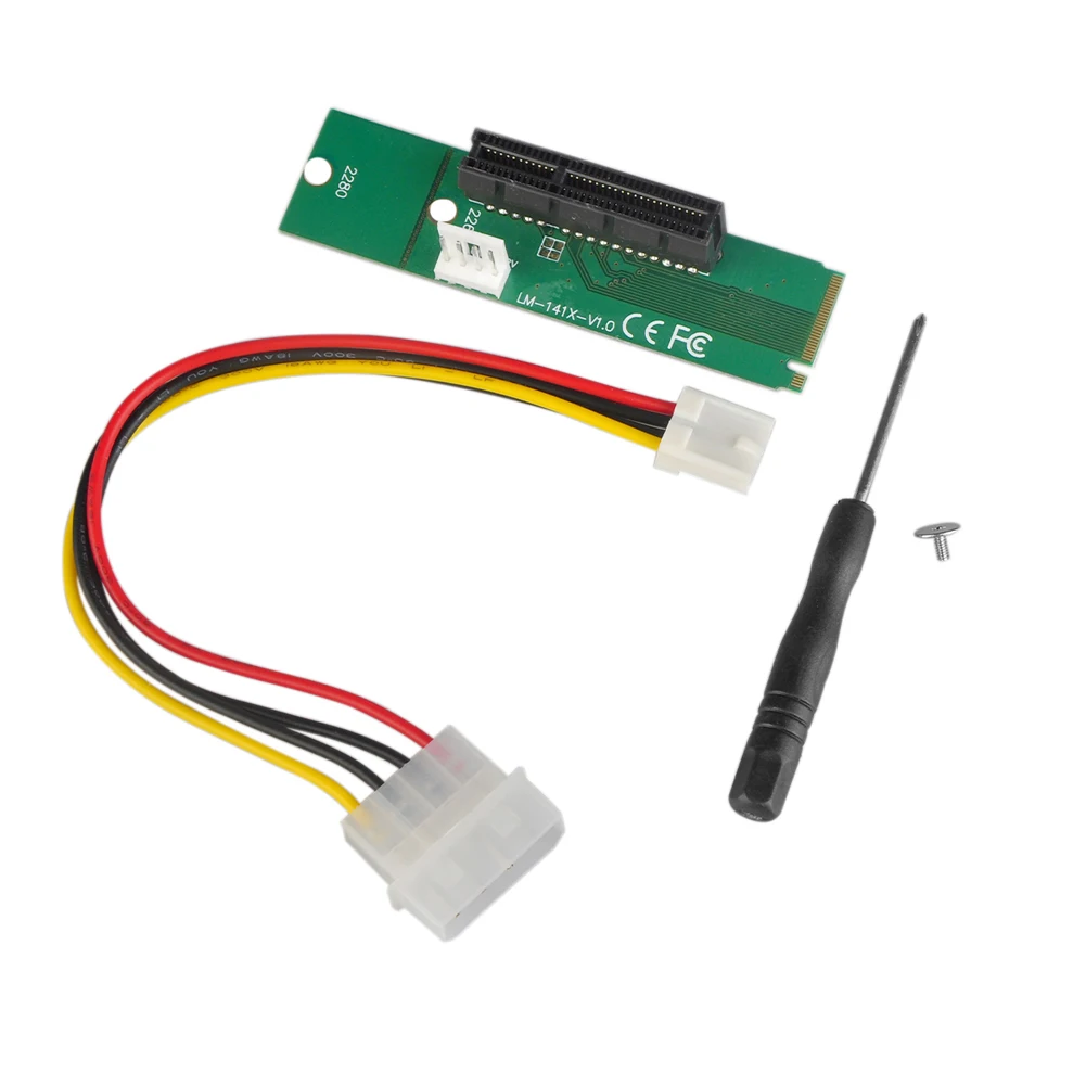 

M.2 NGFF SSD Male to PCI-e Express 4X Female Converter Adapter Card with 4pin power Supply Cable