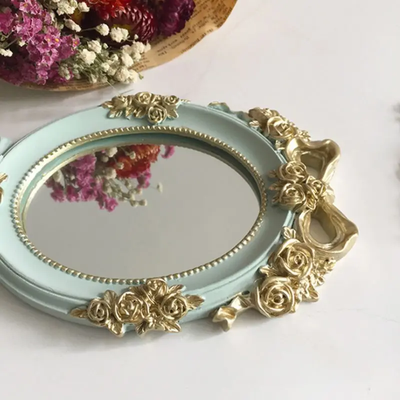 Винтажное портативное зеркало с розами в европейском стиле для принцесс женщин и