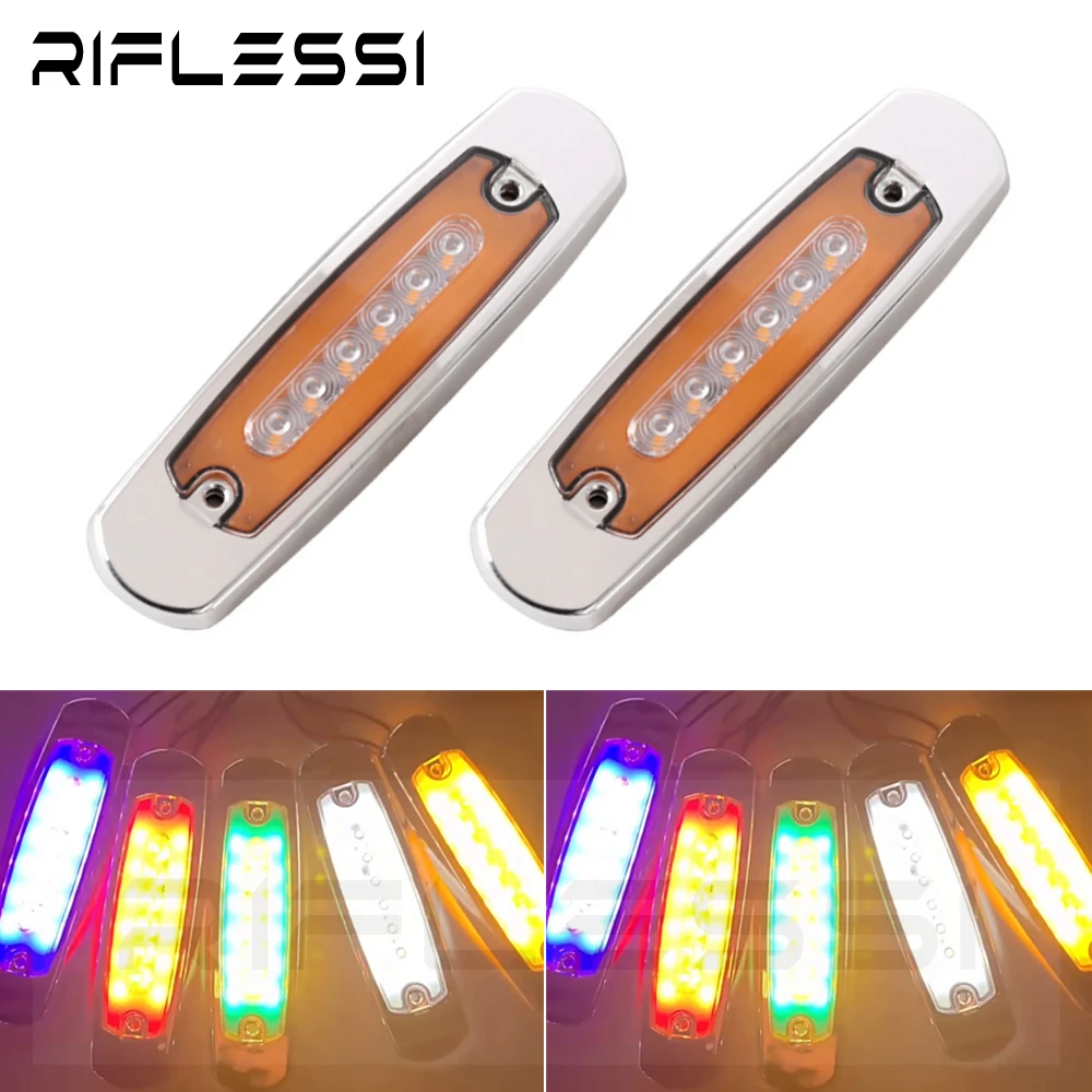 

2 x Truck Trailer Lights 12V 24V Side Marker Turn Signals Lamps Boat Lorry Clearance Light Tractor Tail Lamp Red White Amber