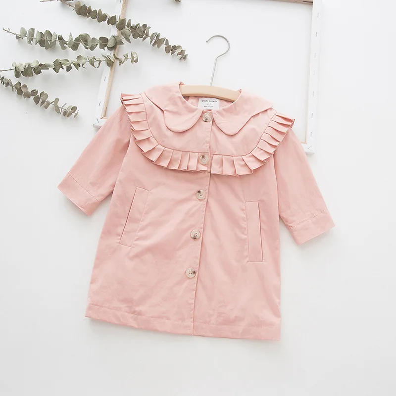 Модный Тренч для девочек VearDoller осенне-зимние плиссированные кружевные детские