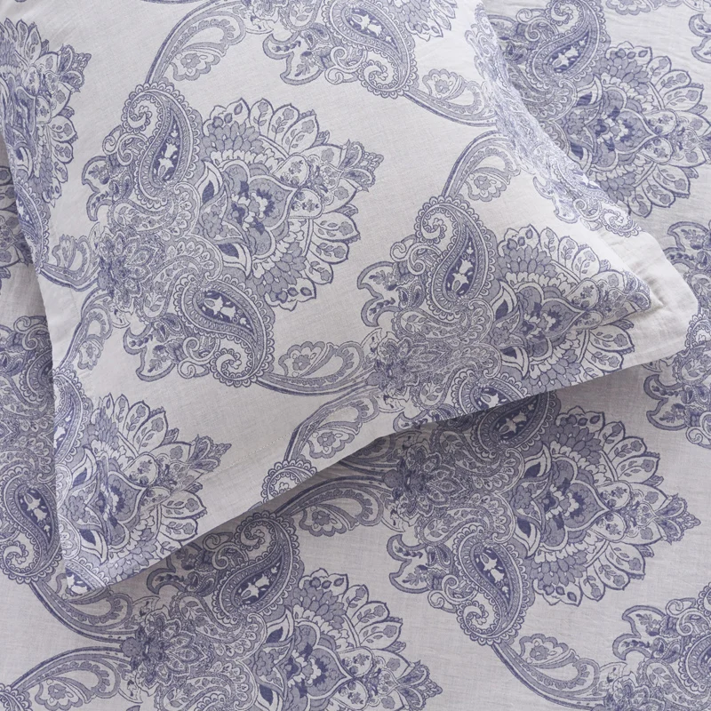 

PHF Washed cotton Yarn-Dyed Jacquard Bedding Set Queen King Bed Cover Paisley Pattern With Pillowcases Bedroom Comforter Set