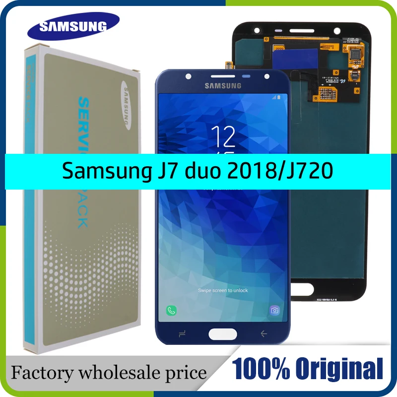 SUPER AMOLED ЖК дисплей 5 дюйма для SAMSUNG Galaxy J7 Duo 2018 J720 J720F дигитайзер сенсорного экрана в