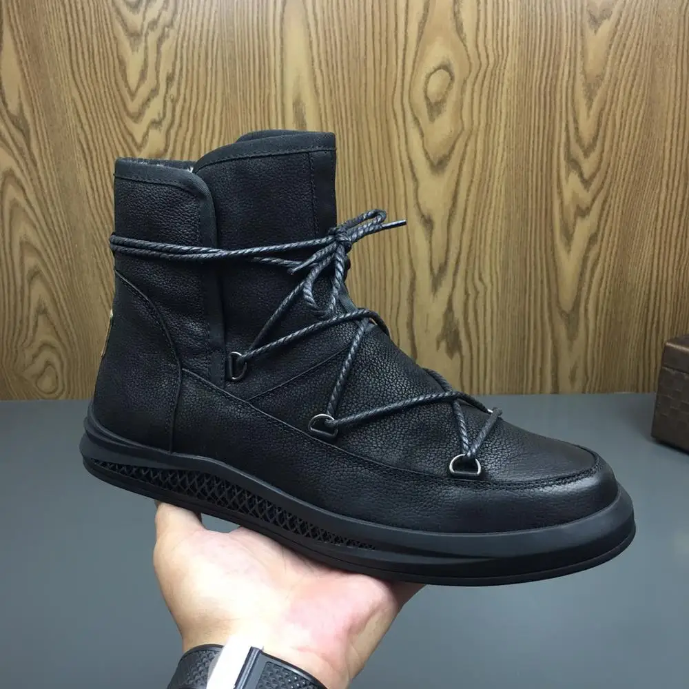 Новинка модные удобные теплые зимние мужские ботинки из высококачественной