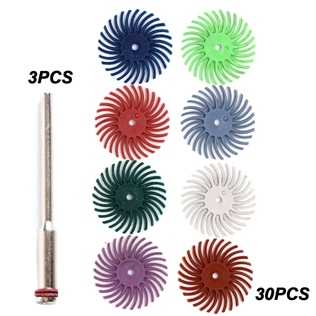 

Polishing Wheel 1 Inch Radial Bristle Disc Kit Abrasive Brush 1/8" 3 2.35mm Shank Detail for Dremel Rotary Tool Accessories