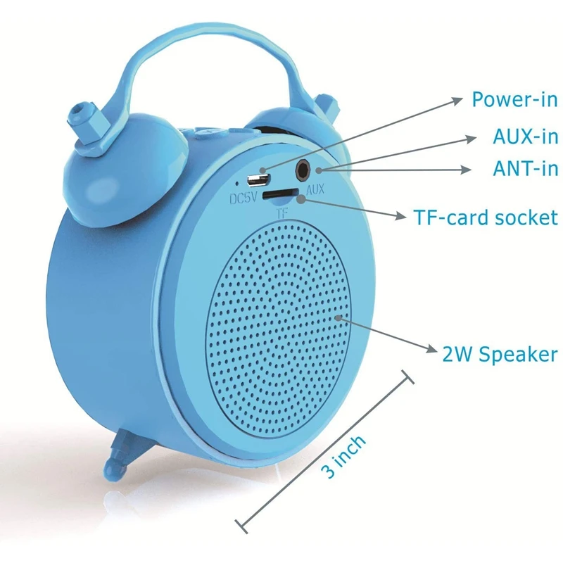 

Bedside Alarm Clock, Mini DAB/DAB+ Radio Portable FM Radio Receiver Bluetooth Music Player Support TF Card