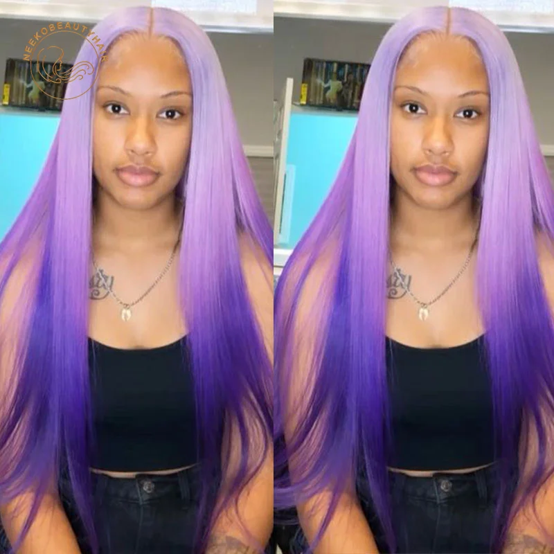 Парик из натуральных волос плотность 180% 2 оттенка с эффектом омбре | Шиньоны и