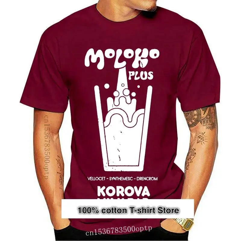 

Camiseta naranja de talla grande Moloko Plus A clocwork para hombre, camiseta informal de algodón puro, nueva