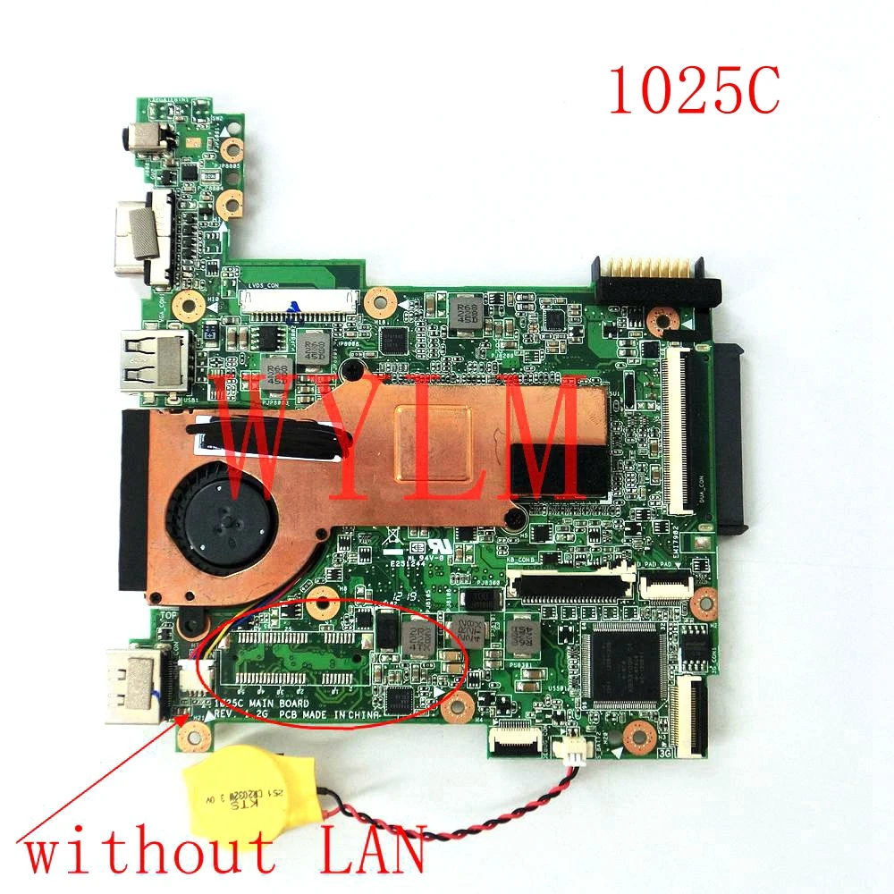 Материнская плата 1025C ASUS материнская для ноутбука основная без LAN REV 1 2G 100%