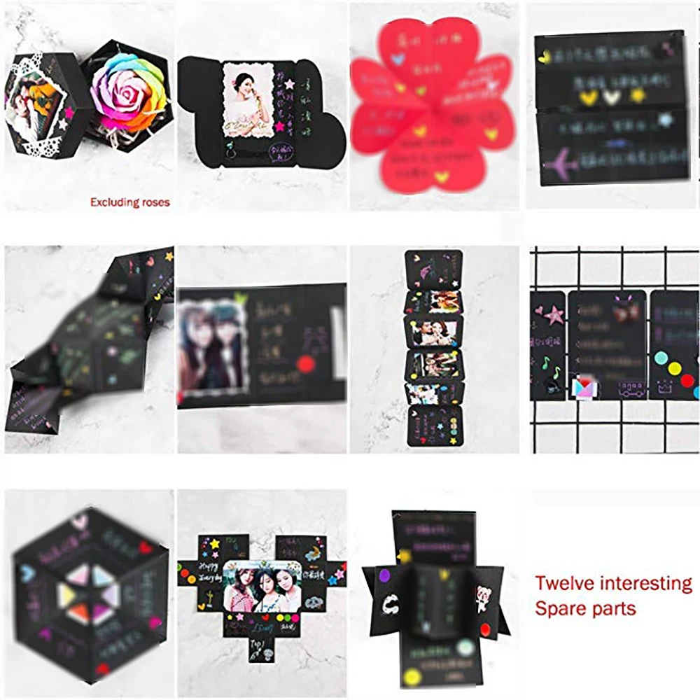 Свадебные День Святого Валентина DIY сюрприз любовь взрыв коробка подарок парню