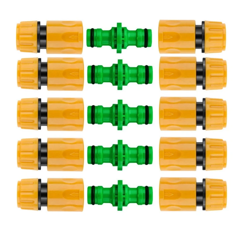 

5Pcs Garden Double Male Hose Connectors 10Pcs End Quick Connectors for Hose Pipe Fitting 1/2Inch Plastic Tap Connector