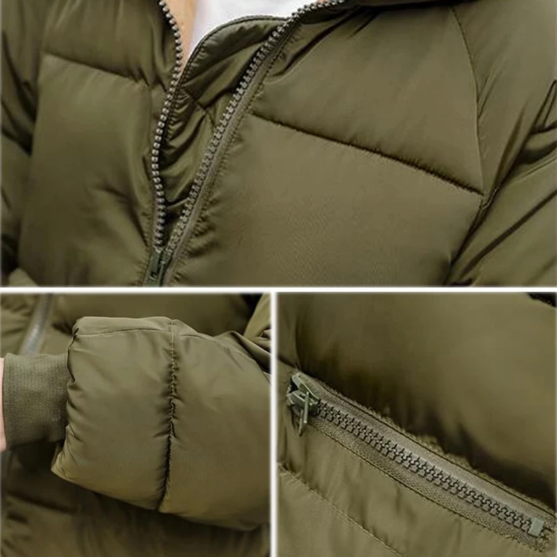 

Women's Winter Jackets Short Style Oversized Solid Loose Hooded Parkas Korean Style thick Warm outwear femme chaquetas de mujer