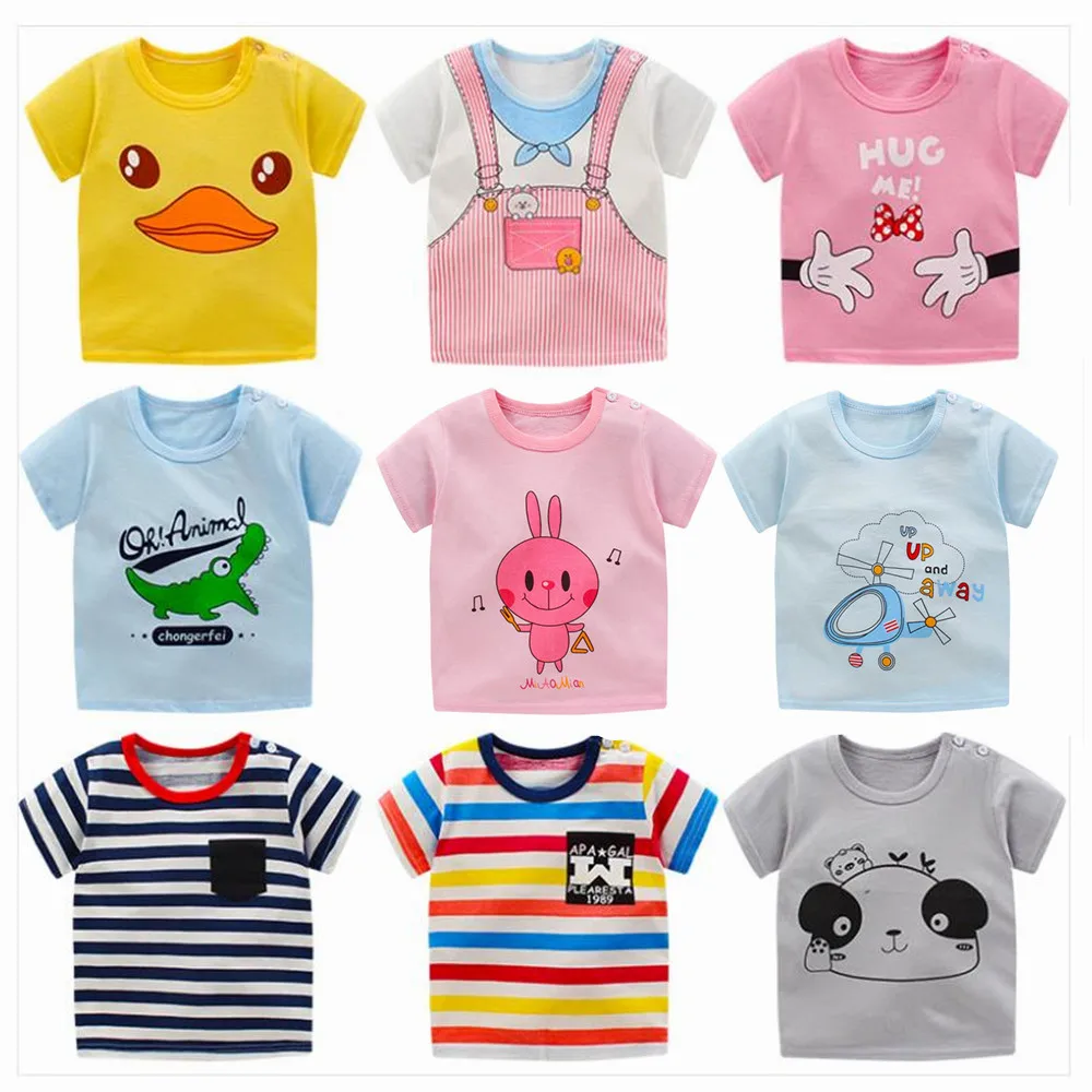 

Kids Boys Girls T-Shirts Short Sleeve Children's Tees Baby Girl Cotton Tops O-Neck Cartoon Casual Clothes Summer Children's Day
