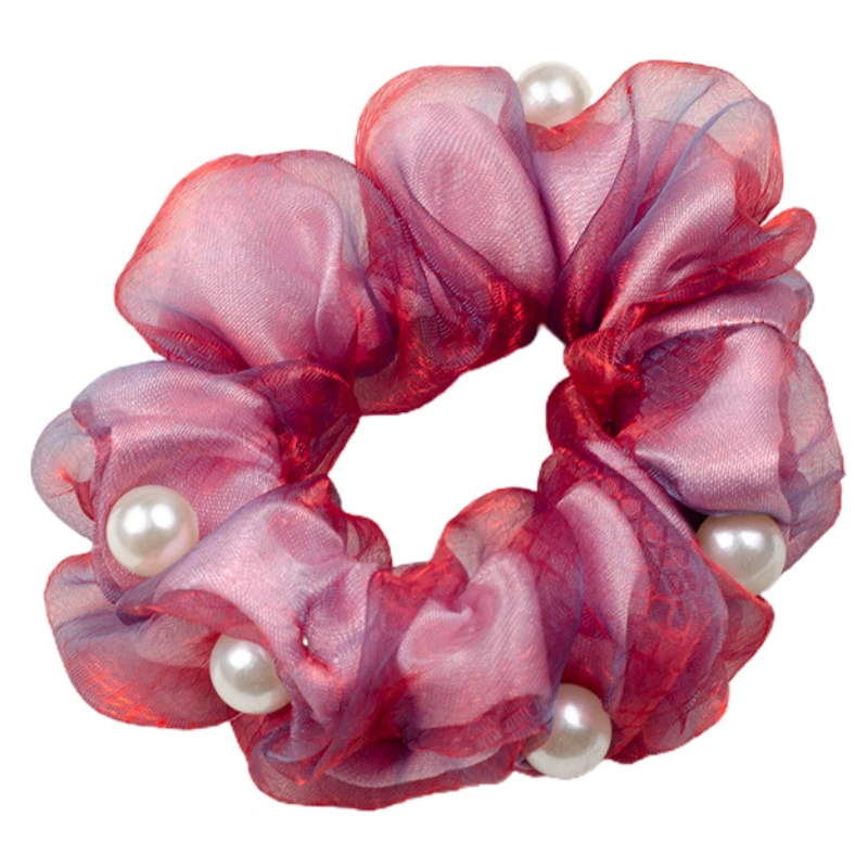 

Korea Organza Elastic Hair Band Large Intestine Hair Rope Retro Simple Circle Hair Tie Ring For Women Lady Headdress Accessories