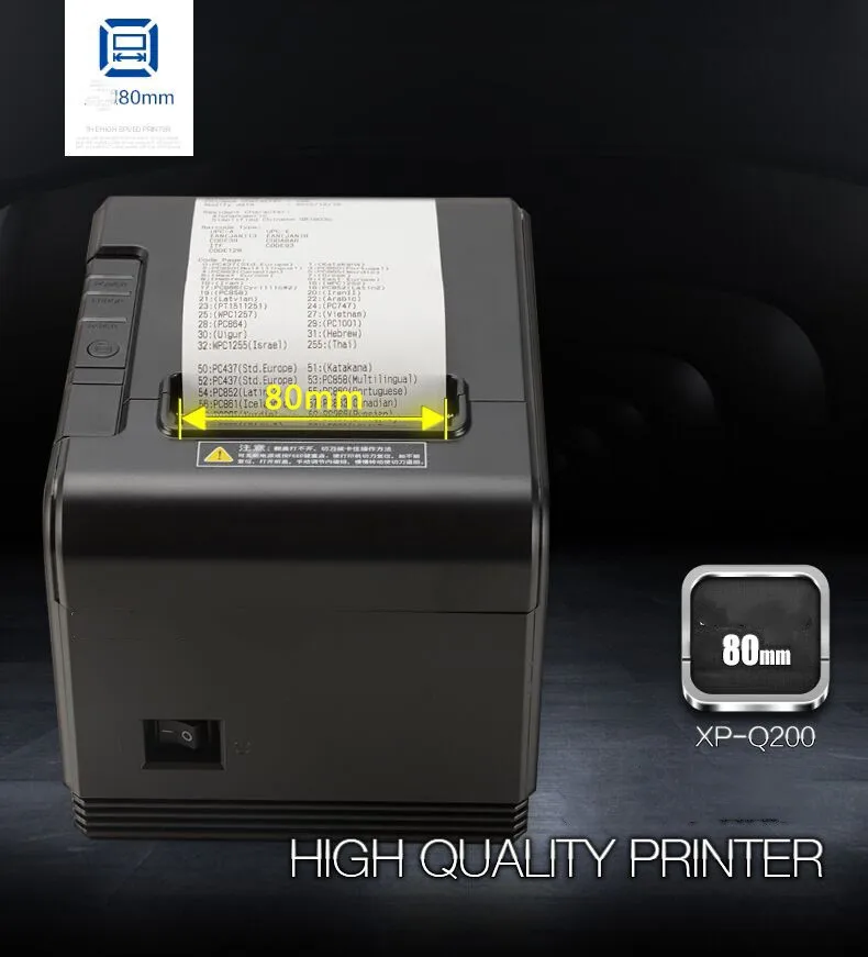 

Factory direct sales 80mm Automatic cutting thermal printer receipt machine printing speed fast USB +LAN interface