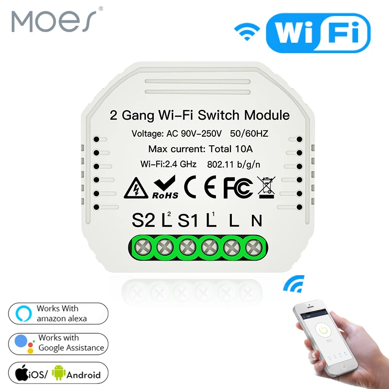 

Умный выключатель света с поддержкой Wi-Fi и управлением через приложение