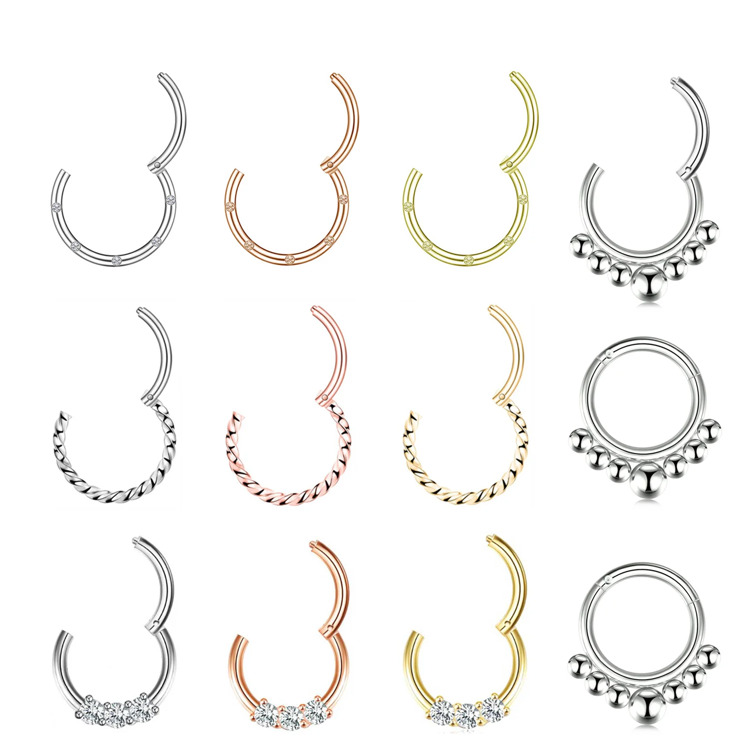 Пирсинг с цирконием ювелирное изделие для тела 1 шт. Нержавеющая сталь Шпильки