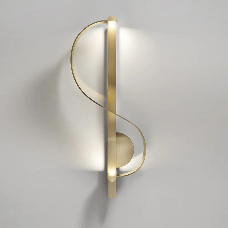 

American Modern S-shaped Gold Wall Lamps Creative Led Wall light Luxury Living Room Bedroom Corridor Art Designer Decor Fixtures