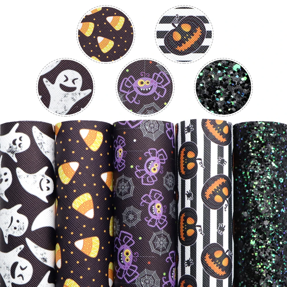 David accessories 6-8 шт./компл. 20*33 см Хэллоуин Синтетическая кожа пэчворк для волос бант