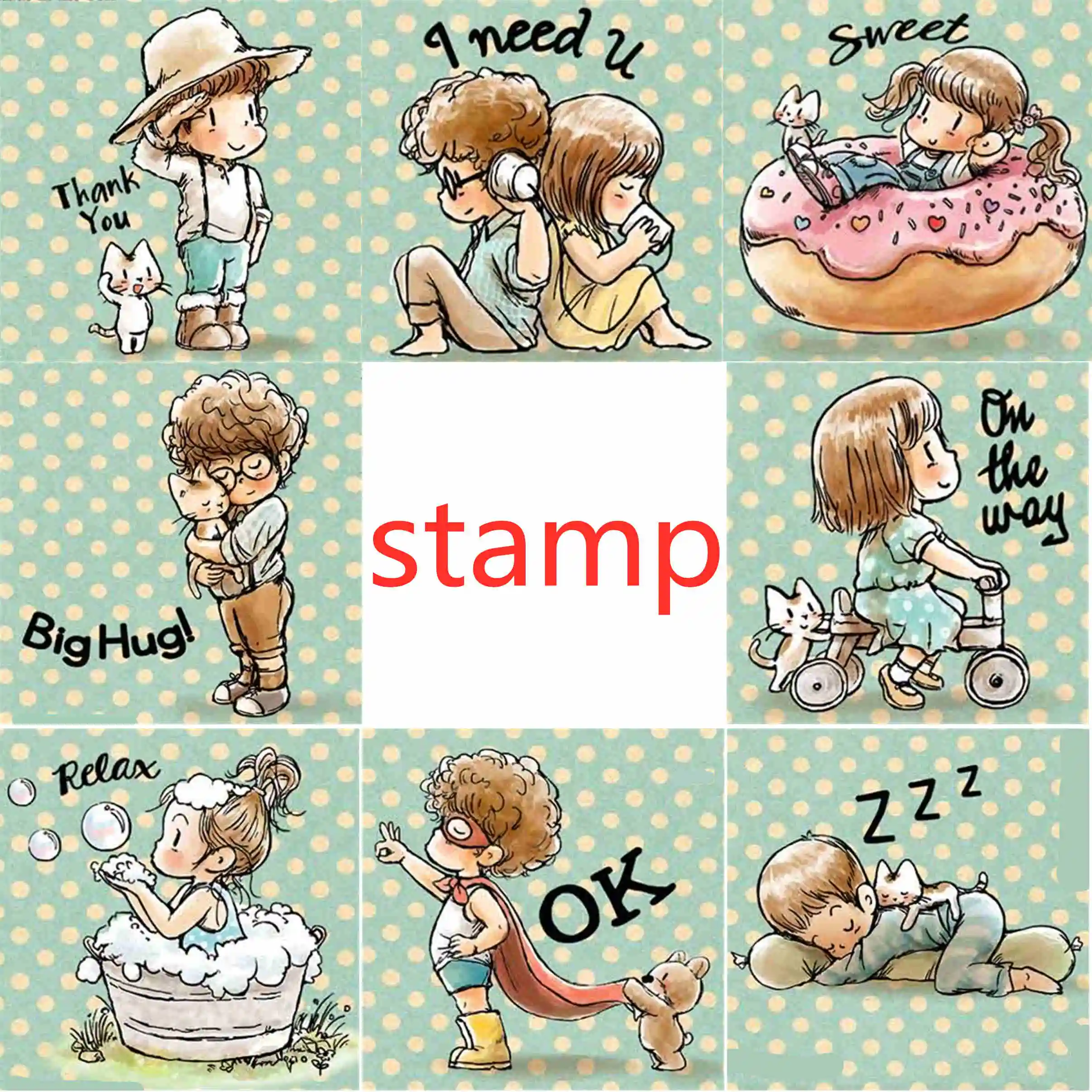 

New Characters Transparent Silicone Clear Rubber Stamp Scrapbooking DIY Cute Pattern Photo Album Paper Card Decor Santa